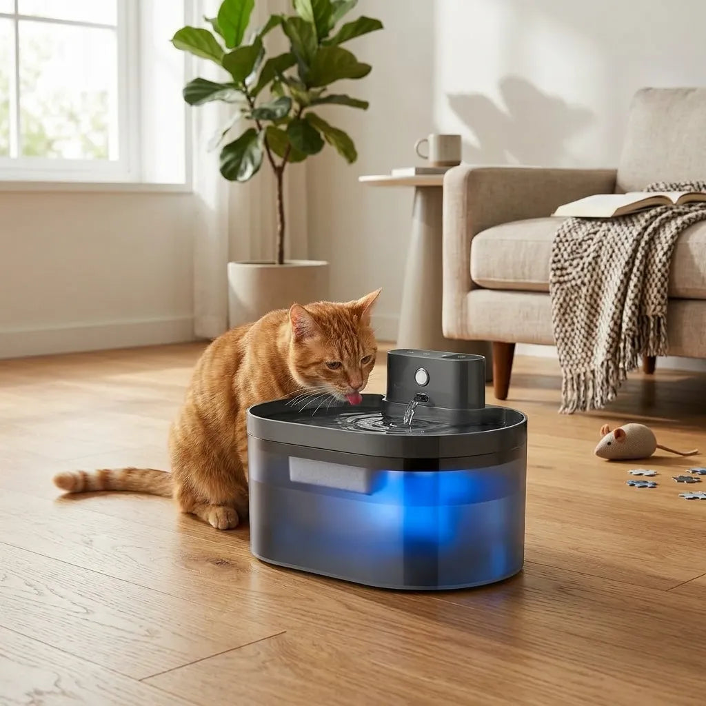 Fontaine à eau pour chat 2,2 L capteur sans fil batterie – Flow