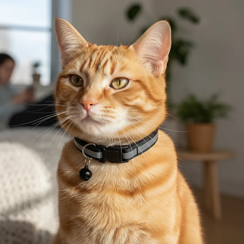 Chat avec un collier line