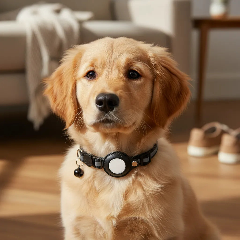 Chien avec un collier Track